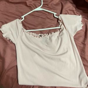 Lettuce edge baby pink bodysuit